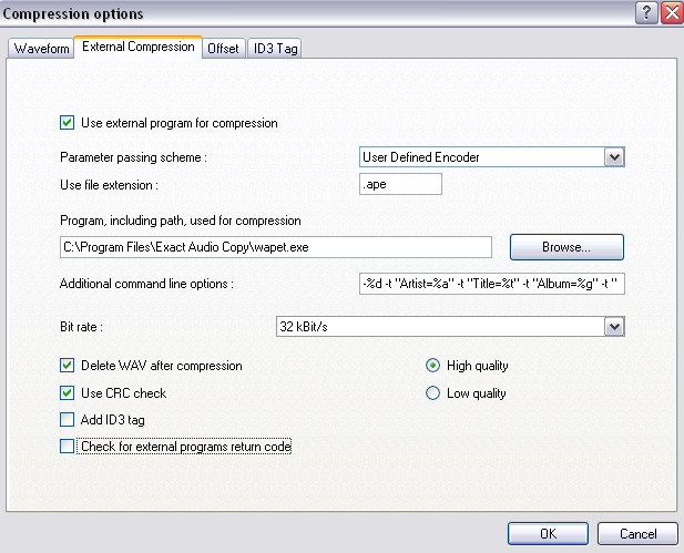 EAC Compression Options