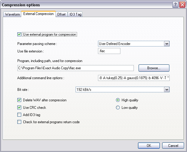 EAC Compression Options